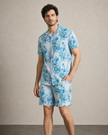 Men’s Aqua Floral Printed Cord Set | Shirt & Shorts Co-ord