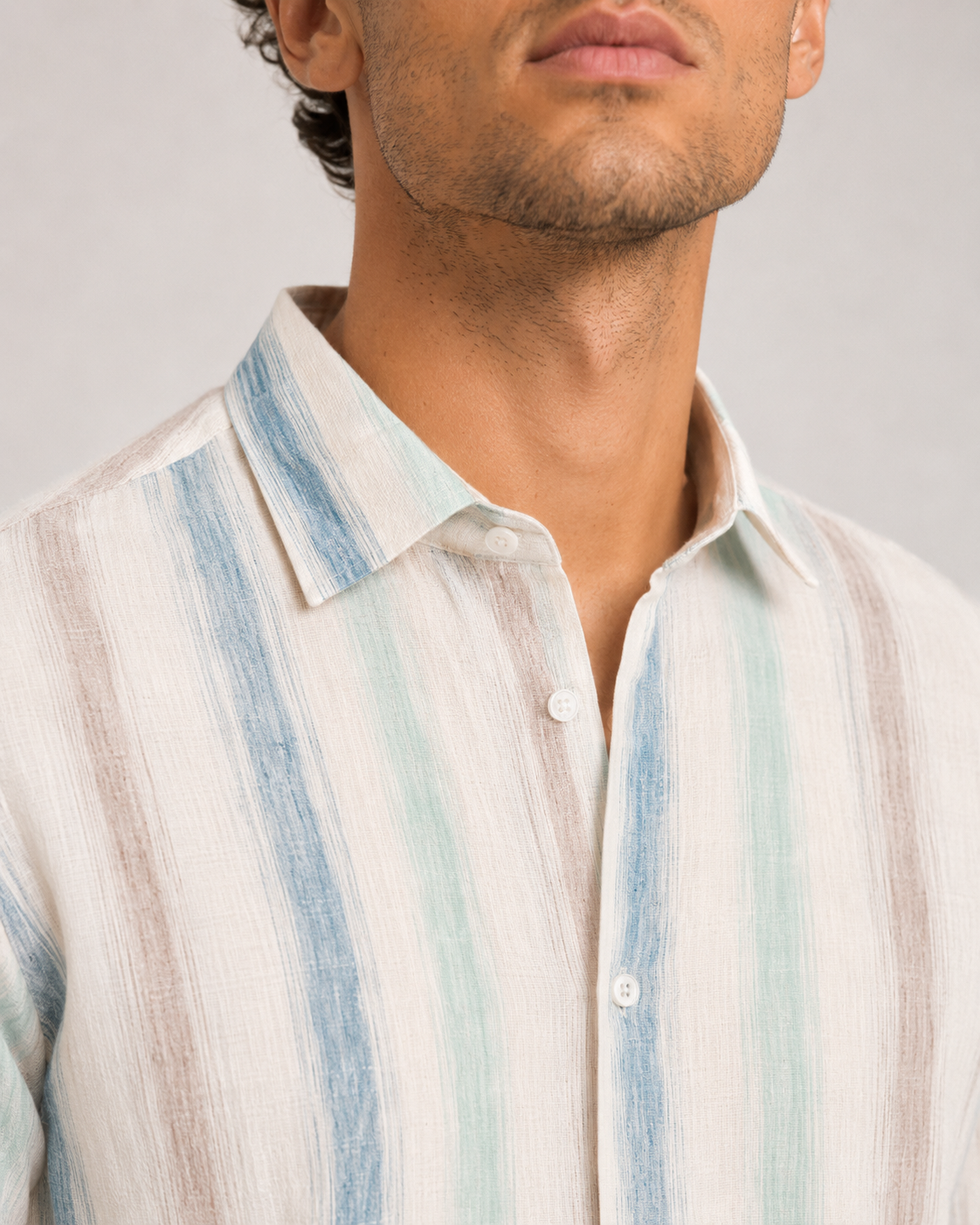 Mint Multi Stripe Cotton Shirt