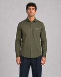 Olive Solid Cotton Shirt