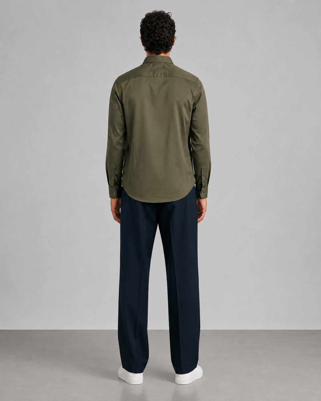 Olive Solid Cotton Shirt