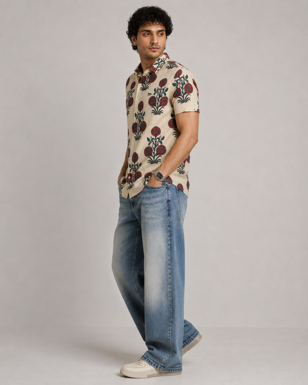 Heritage Floral Print Cotton Shirt