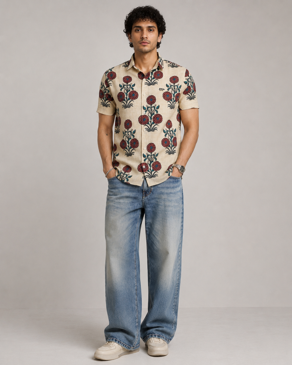 Heritage Floral Print Cotton Shirt