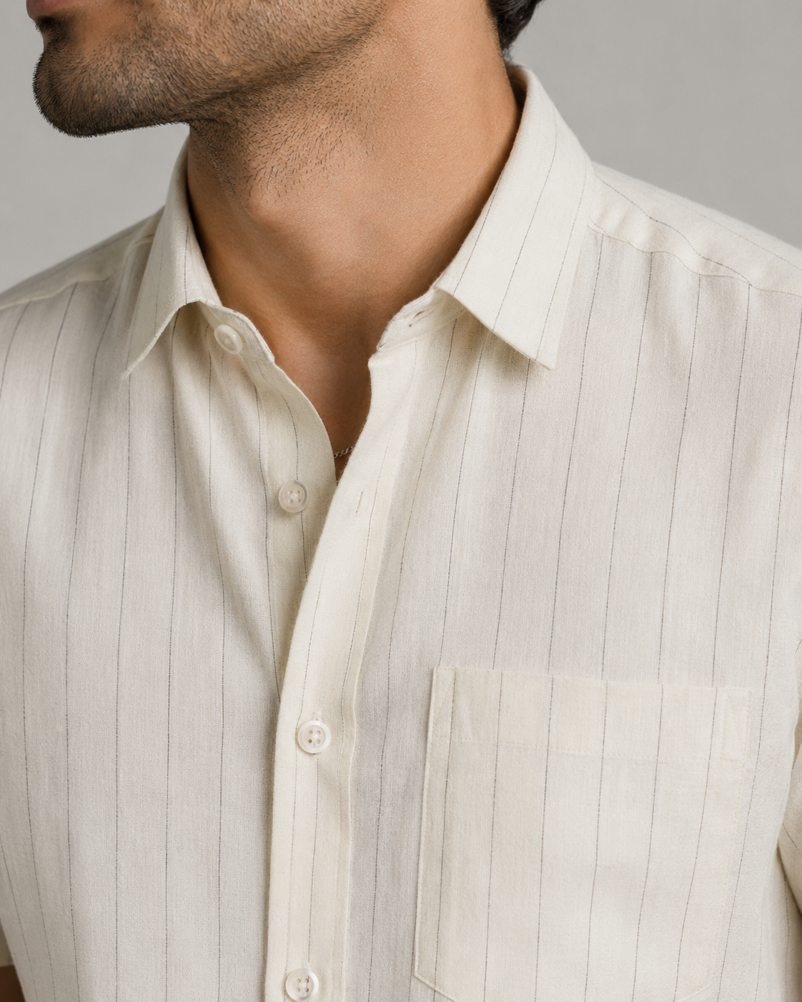 Ivory Dotted Stripe Shirt