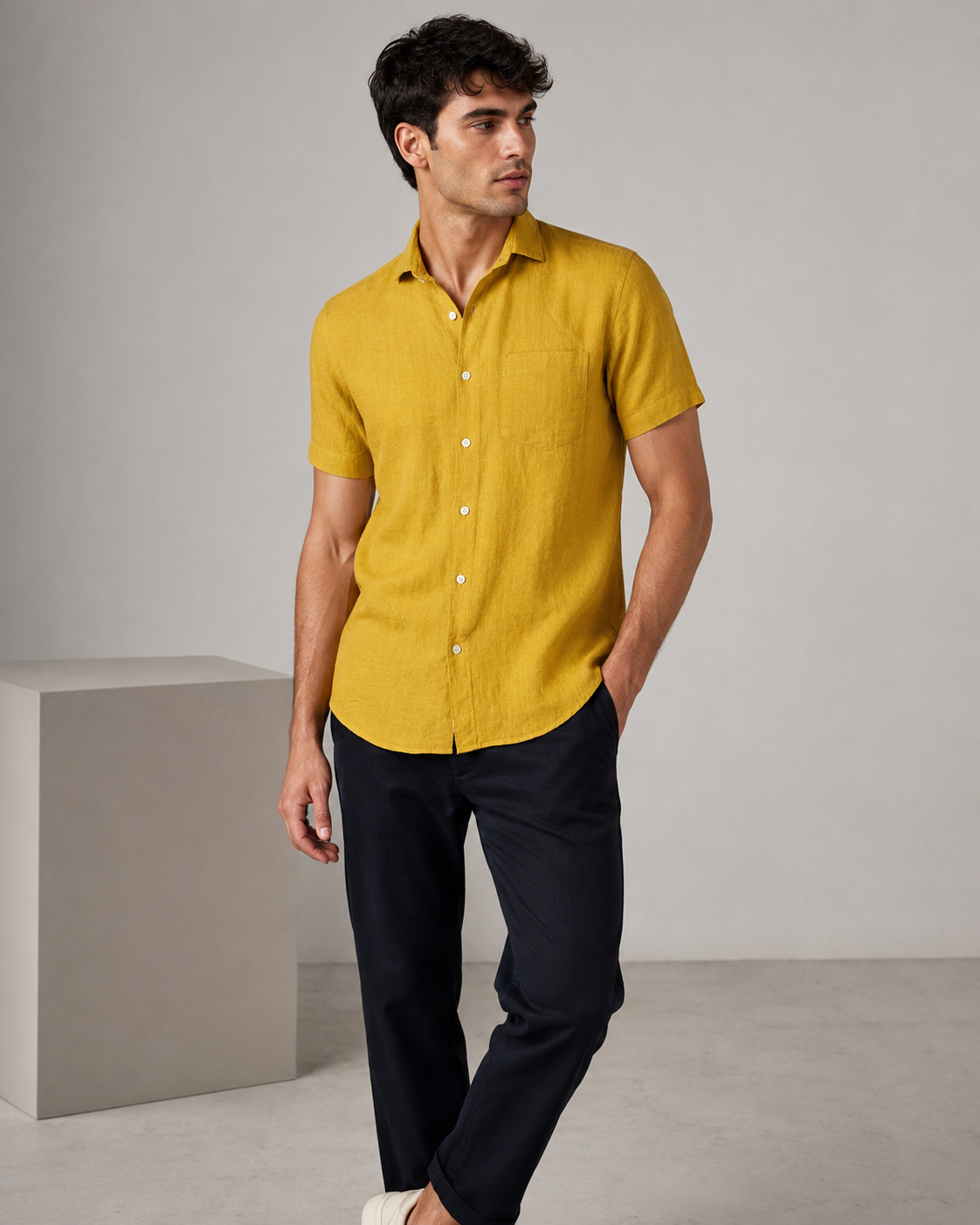 Pure Linen Shirt – Golden Sand