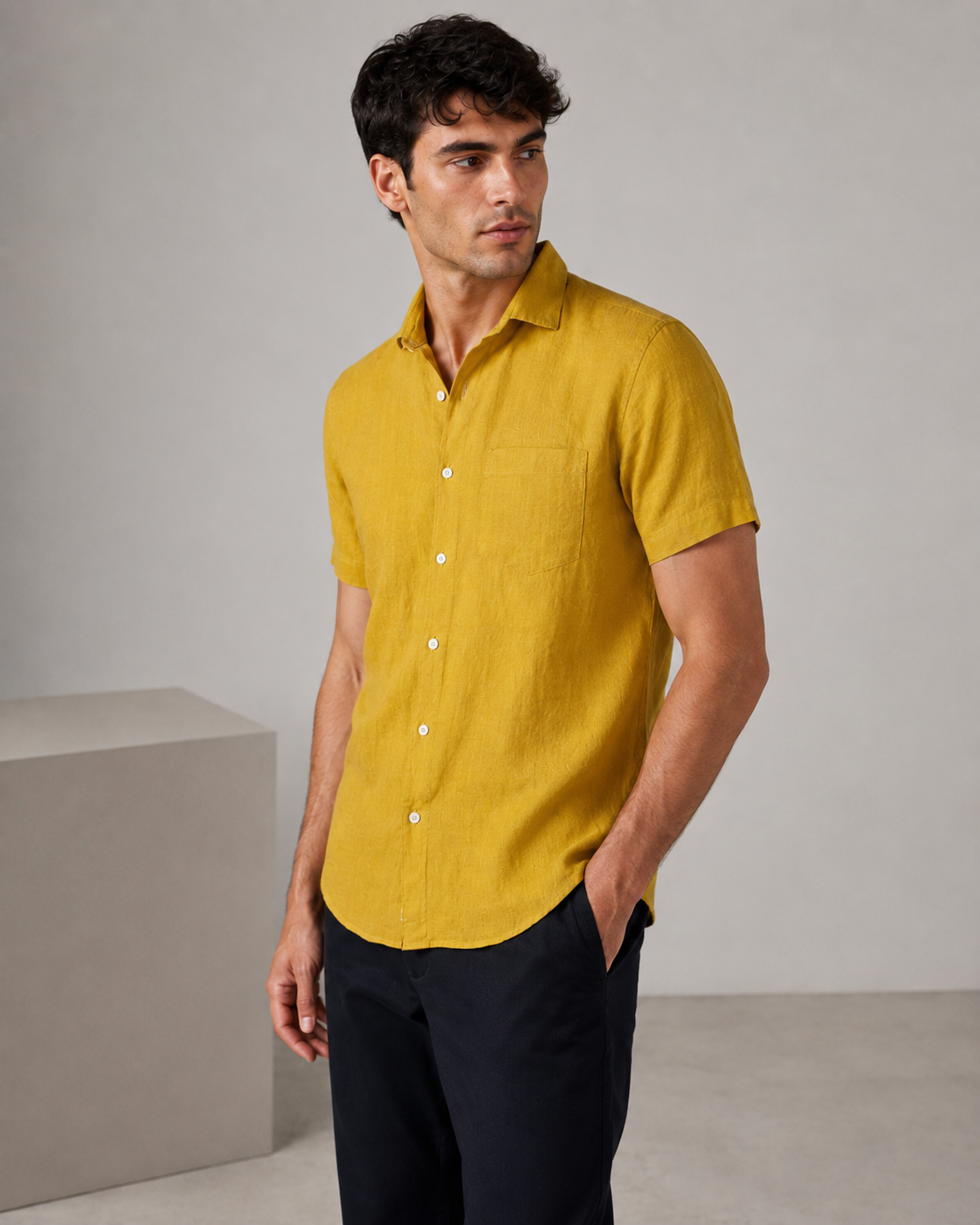 Pure Linen Shirt – Golden Sand