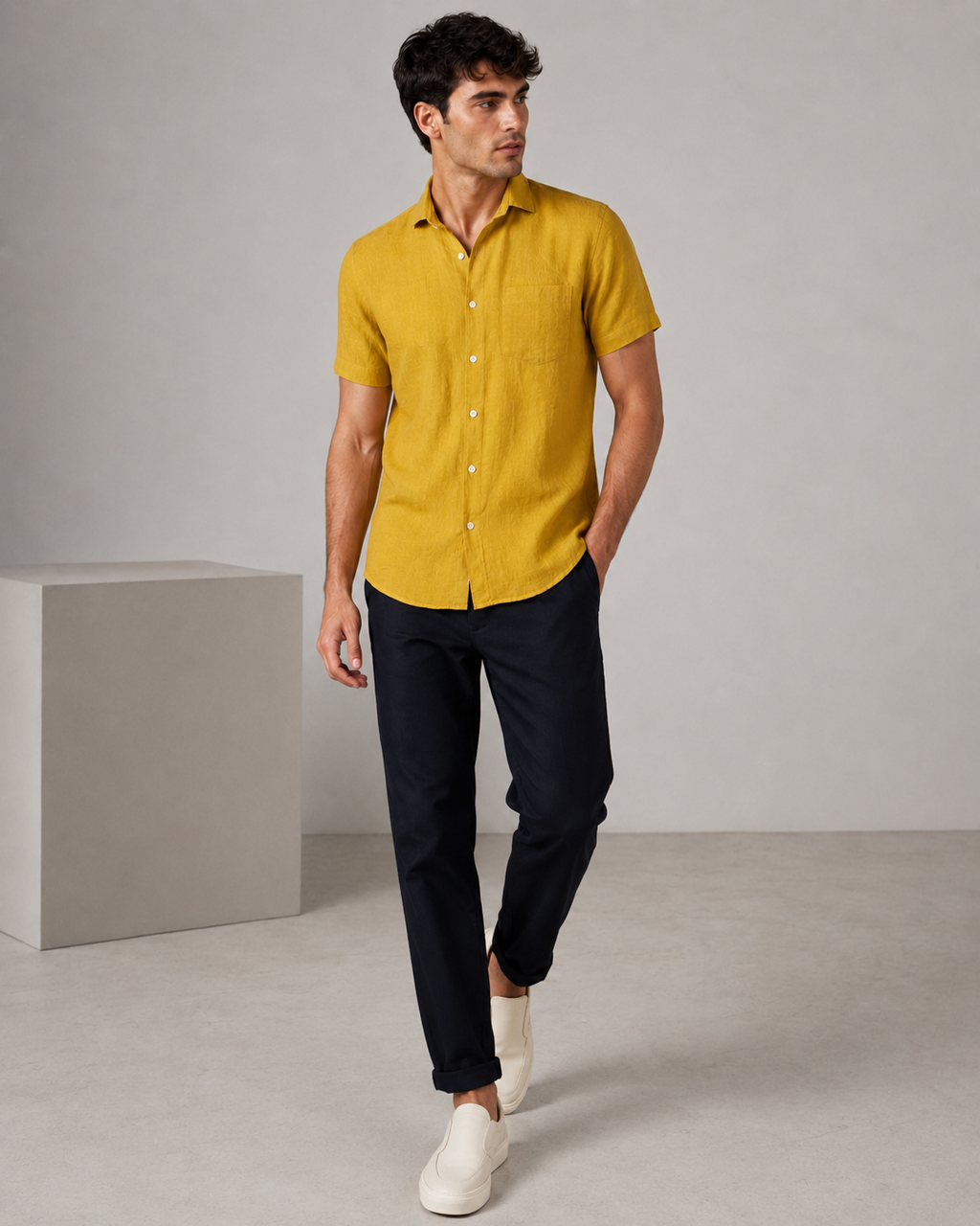 Pure Linen Shirt – Golden Sand