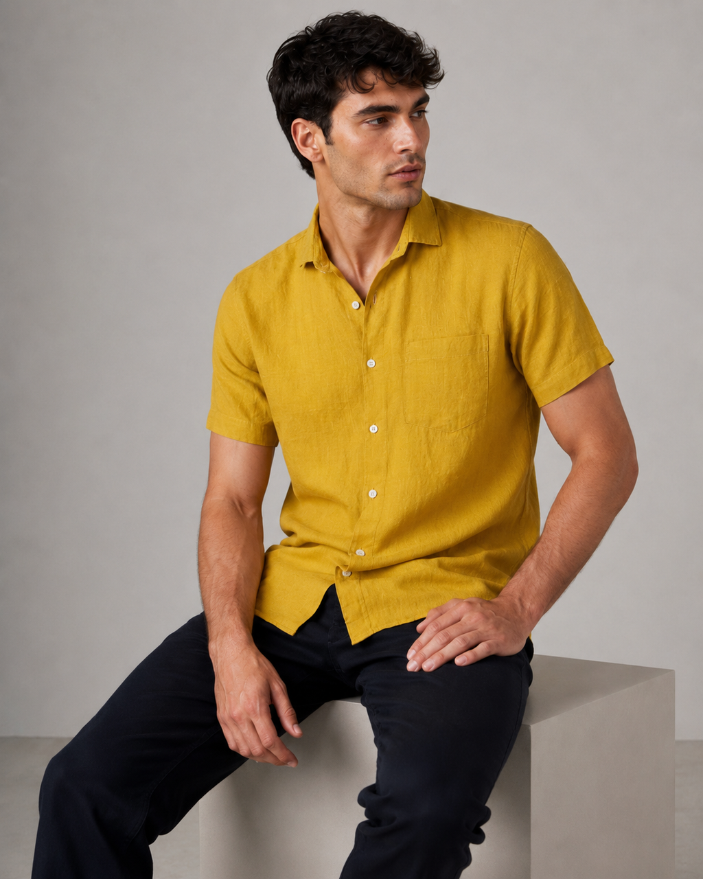 Pure Linen Shirt – Golden Sand