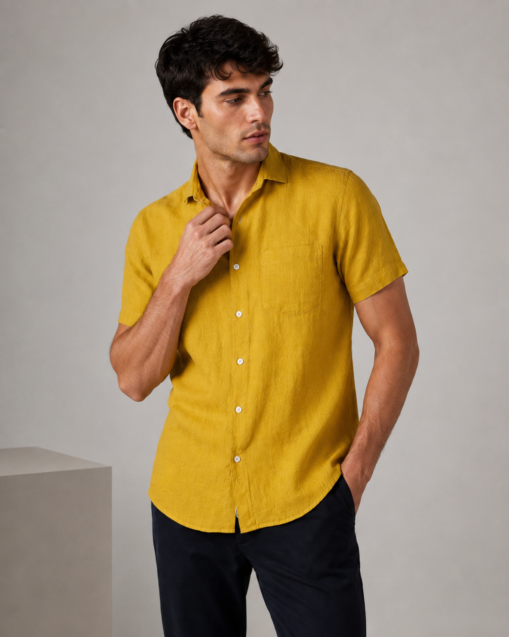Pure Linen Shirt – Golden Sand