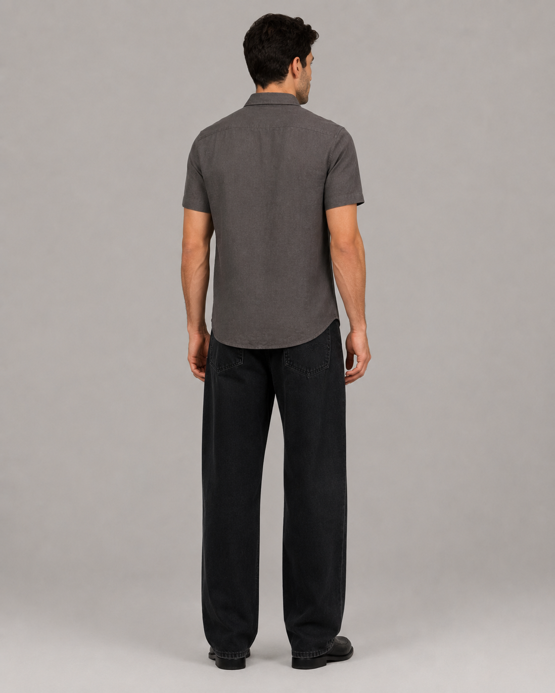 Pure Linen Shirt in Earthy Olive Brown
