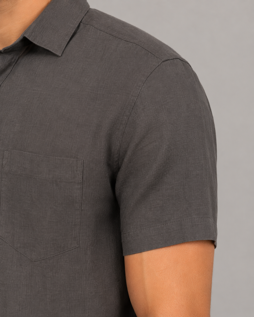 Pure Linen Shirt in Earthy Olive Brown