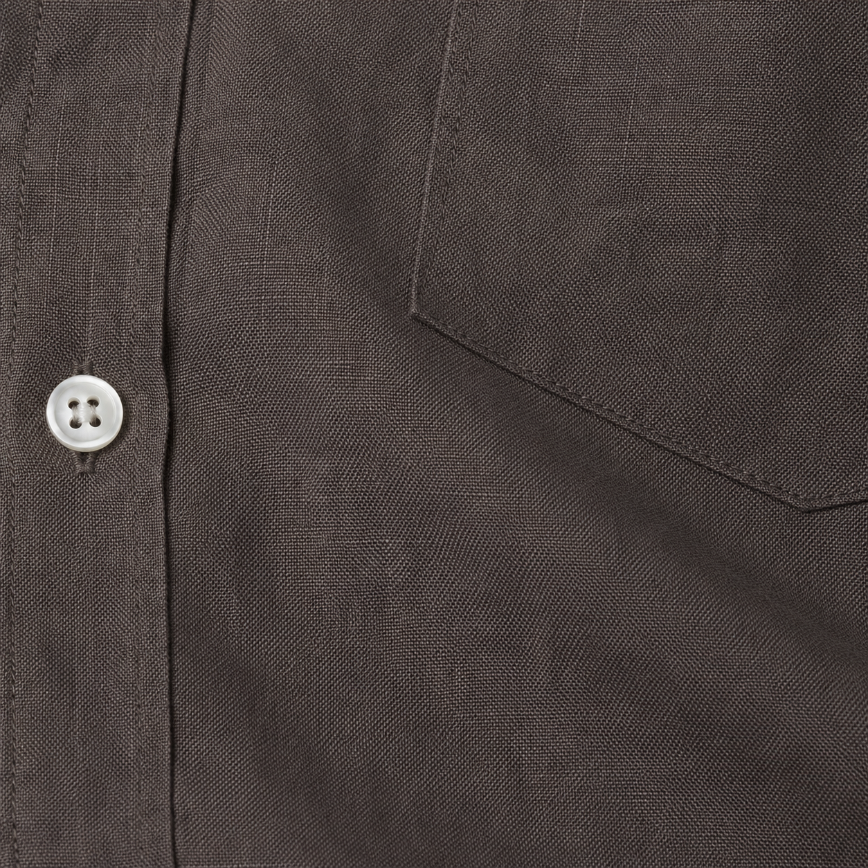 Pure Linen Shirt in Earthy Olive Brown