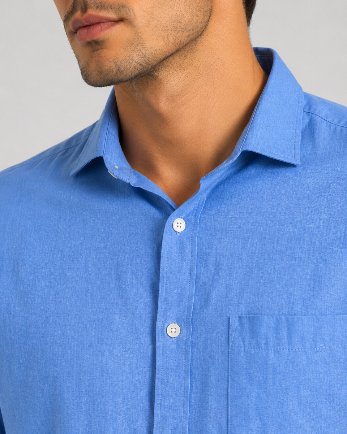 Pure Linen Shirt – Powder Blue