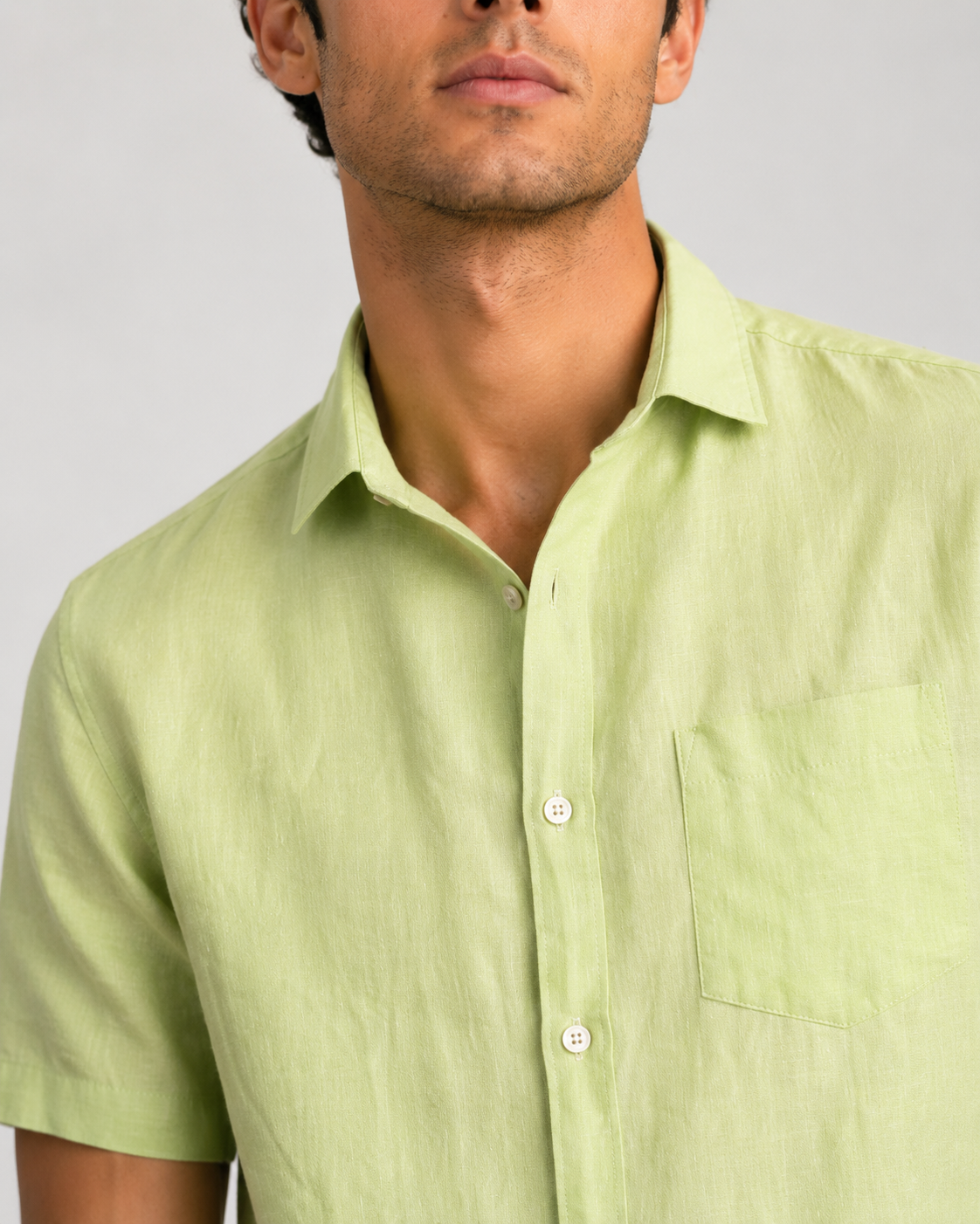 Pure Linen Shirt – Khaki Green
