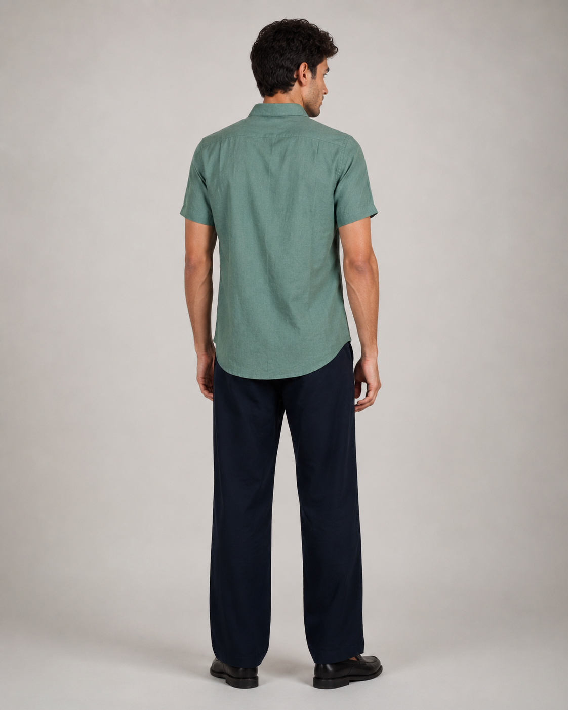 Pure Linen Shirt – Forest Green