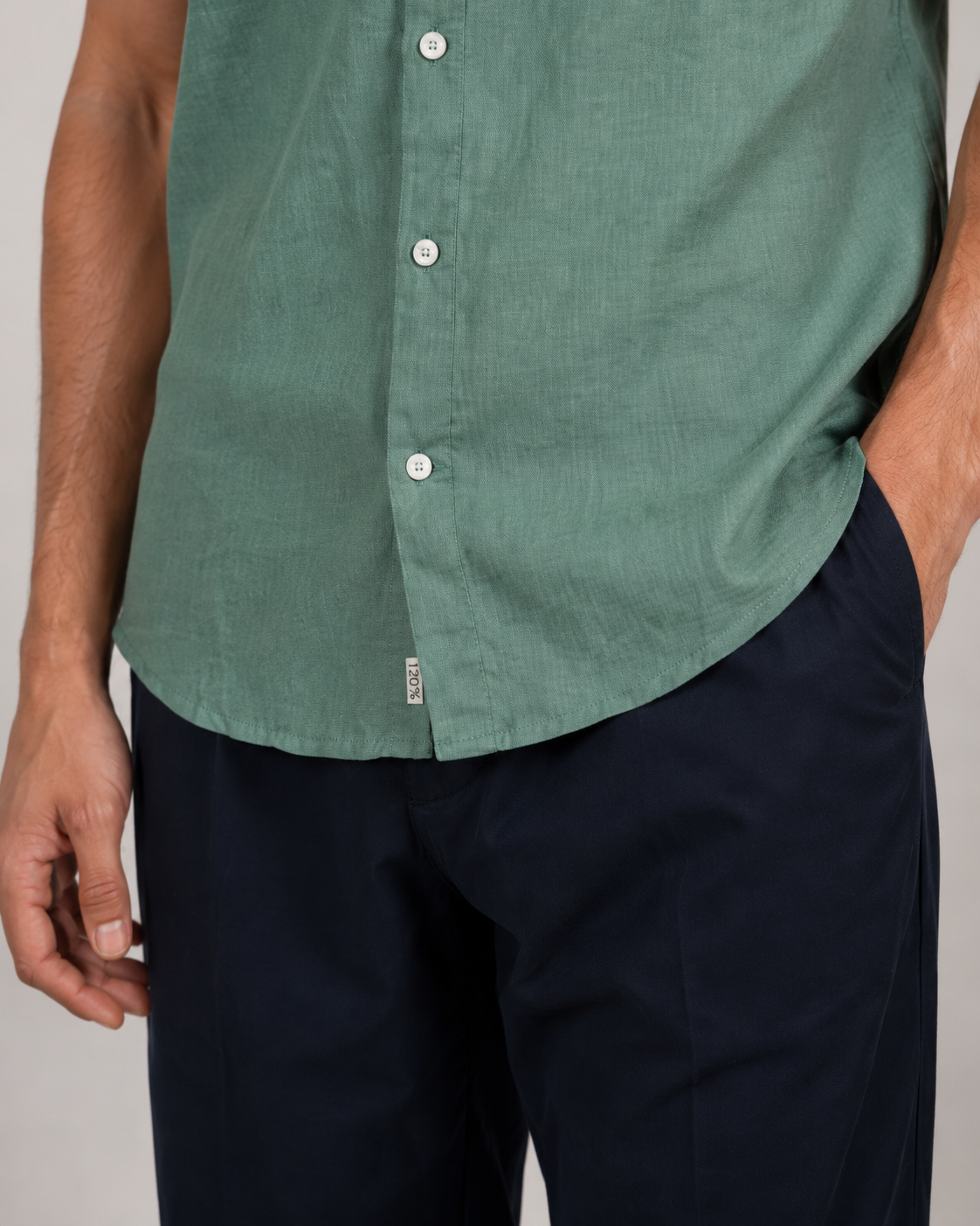 Pure Linen Shirt – Forest Green