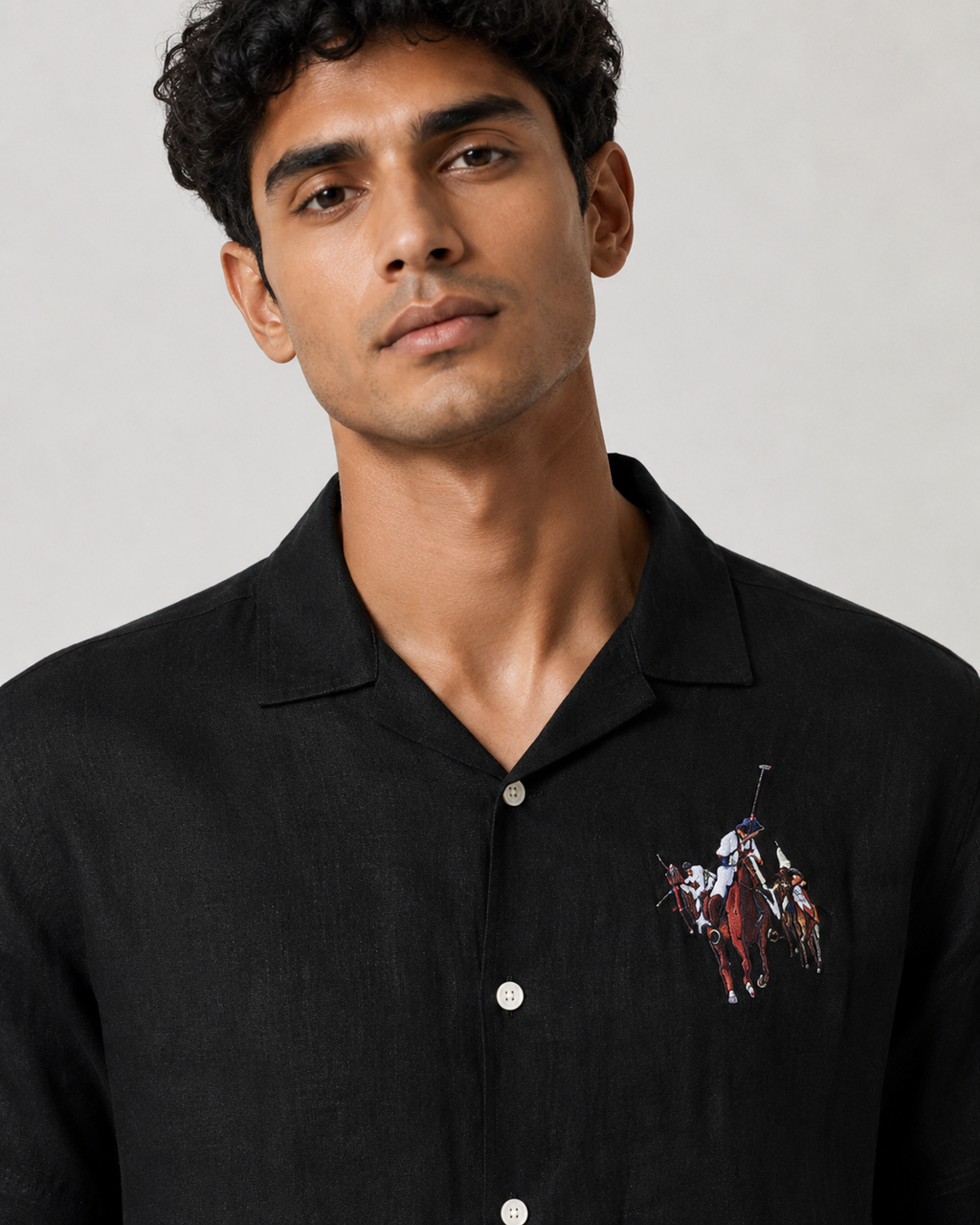 Men’s Black Linen PJ Set | 60 Lea Pure Linen Shirt & Pyjama Co-ord | Premium Lounge Wear