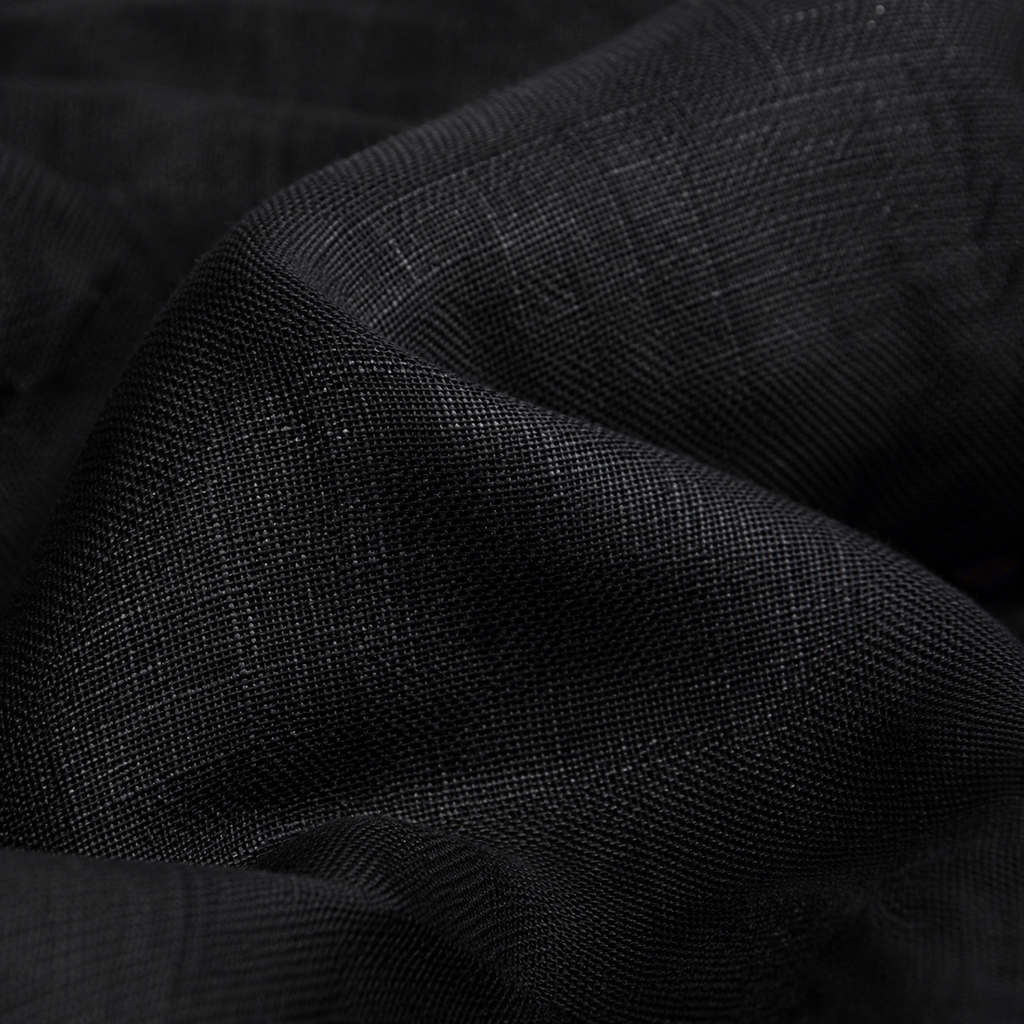 Men’s Black Linen PJ Set | 60 Lea Pure Linen Shirt & Pyjama Co-ord | Premium Lounge Wear