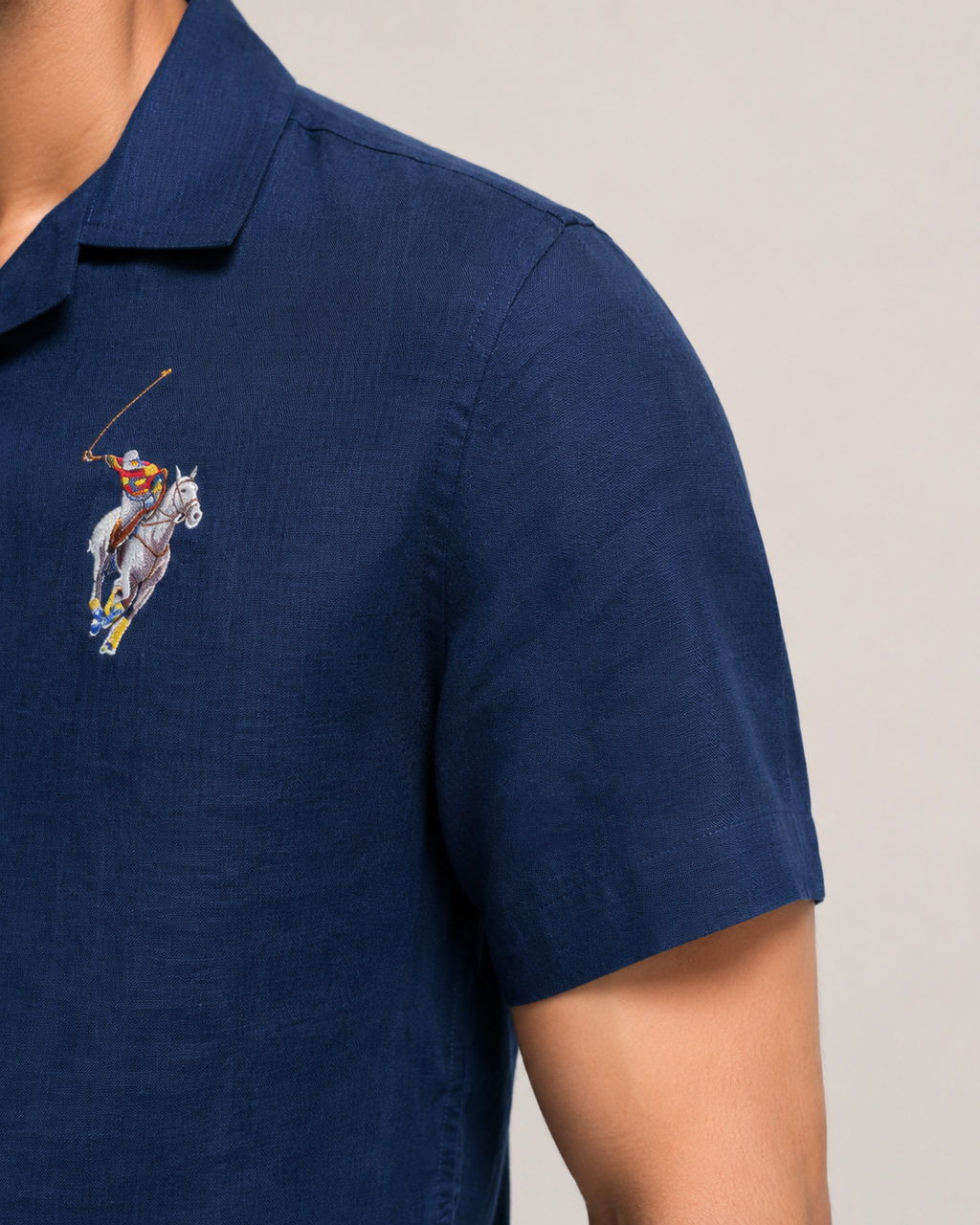 Men’s Navy Linen PJ Cord Set | 60 Lea Pure Linen Shirt & Pyjama Set | Luxury Evening Loungewear