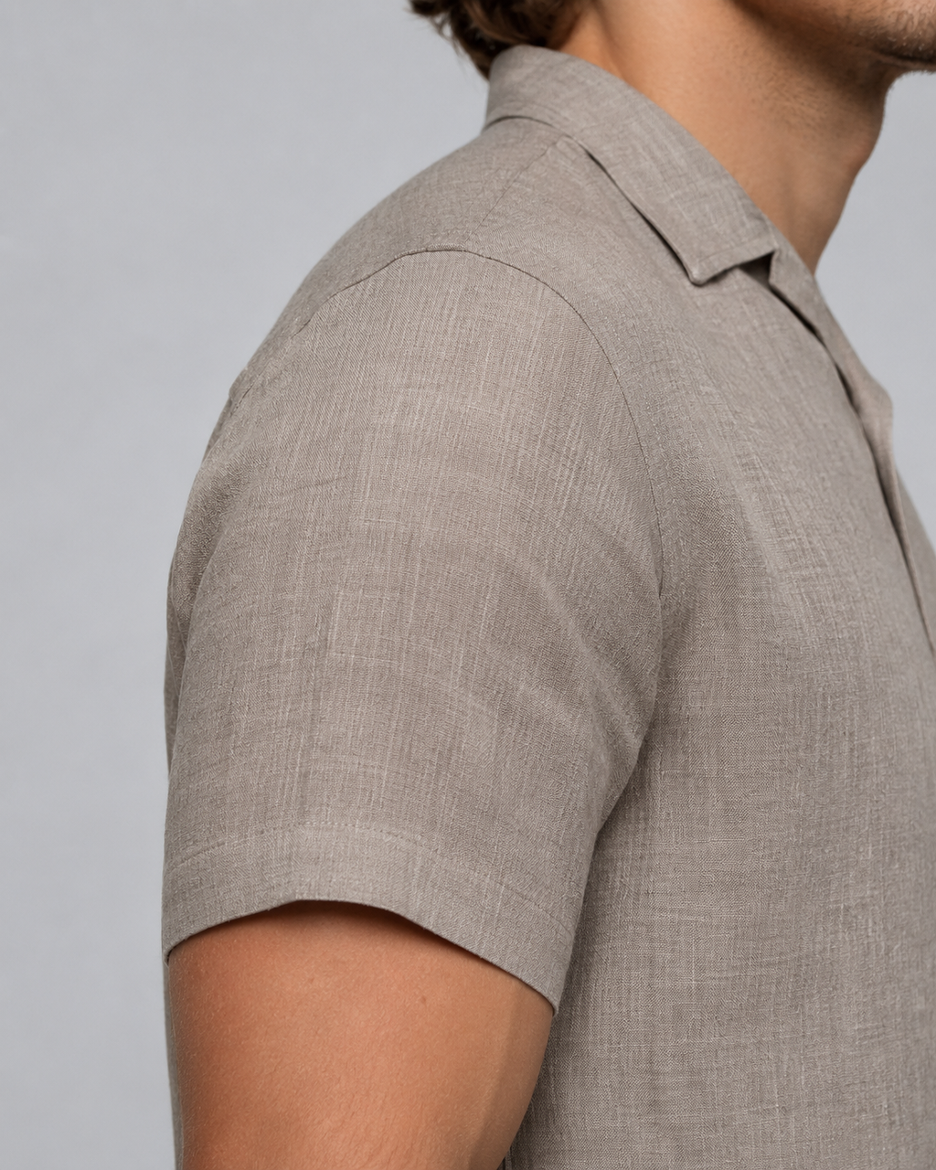 Men’s Grey Pure Linen PJ Cord Set | 60 Lea Premium Linen Shirt & Pyjama Co-ord | Premium Lounge Wear