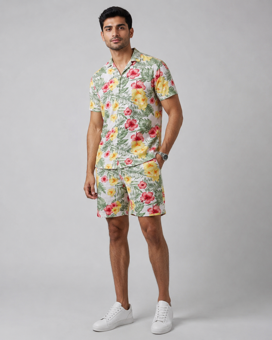 Floral Printed Cord Set for Men – Premium Resort Wear Co-ord