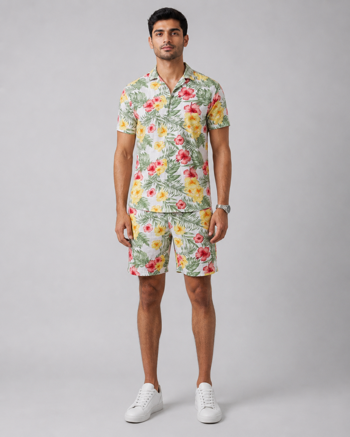 Floral Printed Cord Set for Men – Premium Resort Wear Co-ord