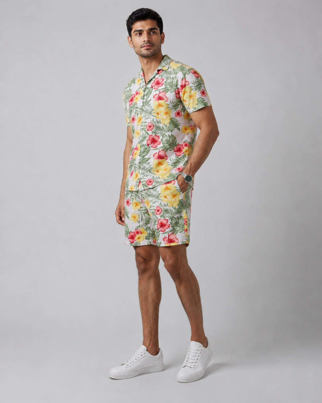 Floral Printed Cord Set for Men – Premium Resort Wear Co-ord