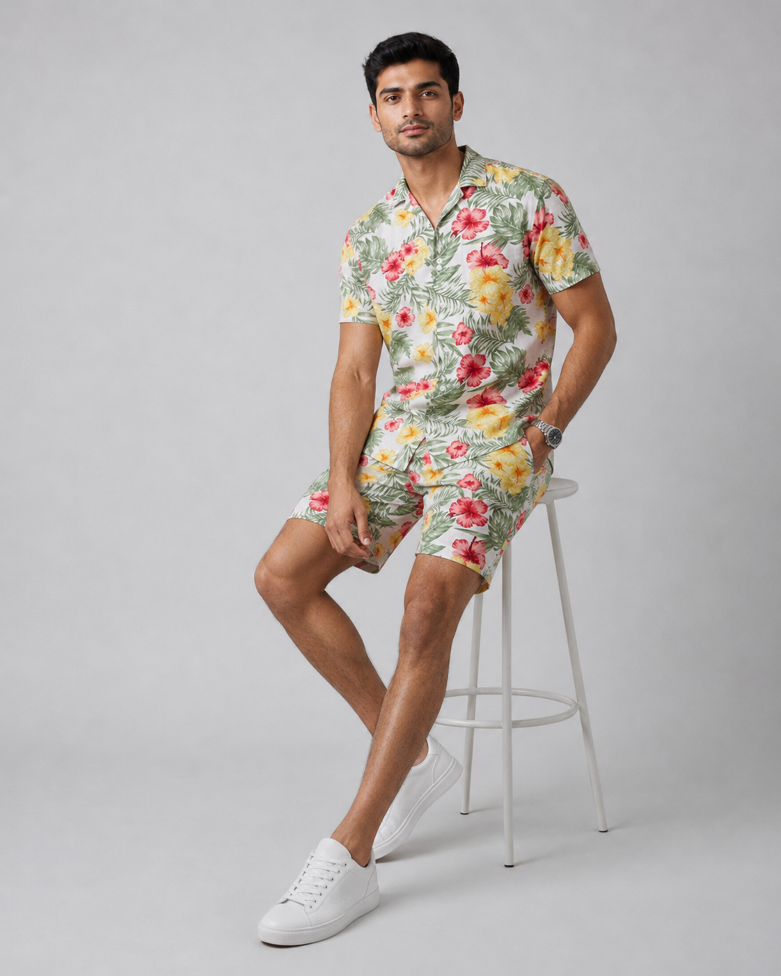 Floral Printed Cord Set for Men – Premium Resort Wear Co-ord