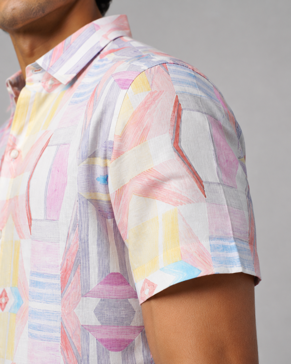 Pastel Mosaic Cotton Shirt