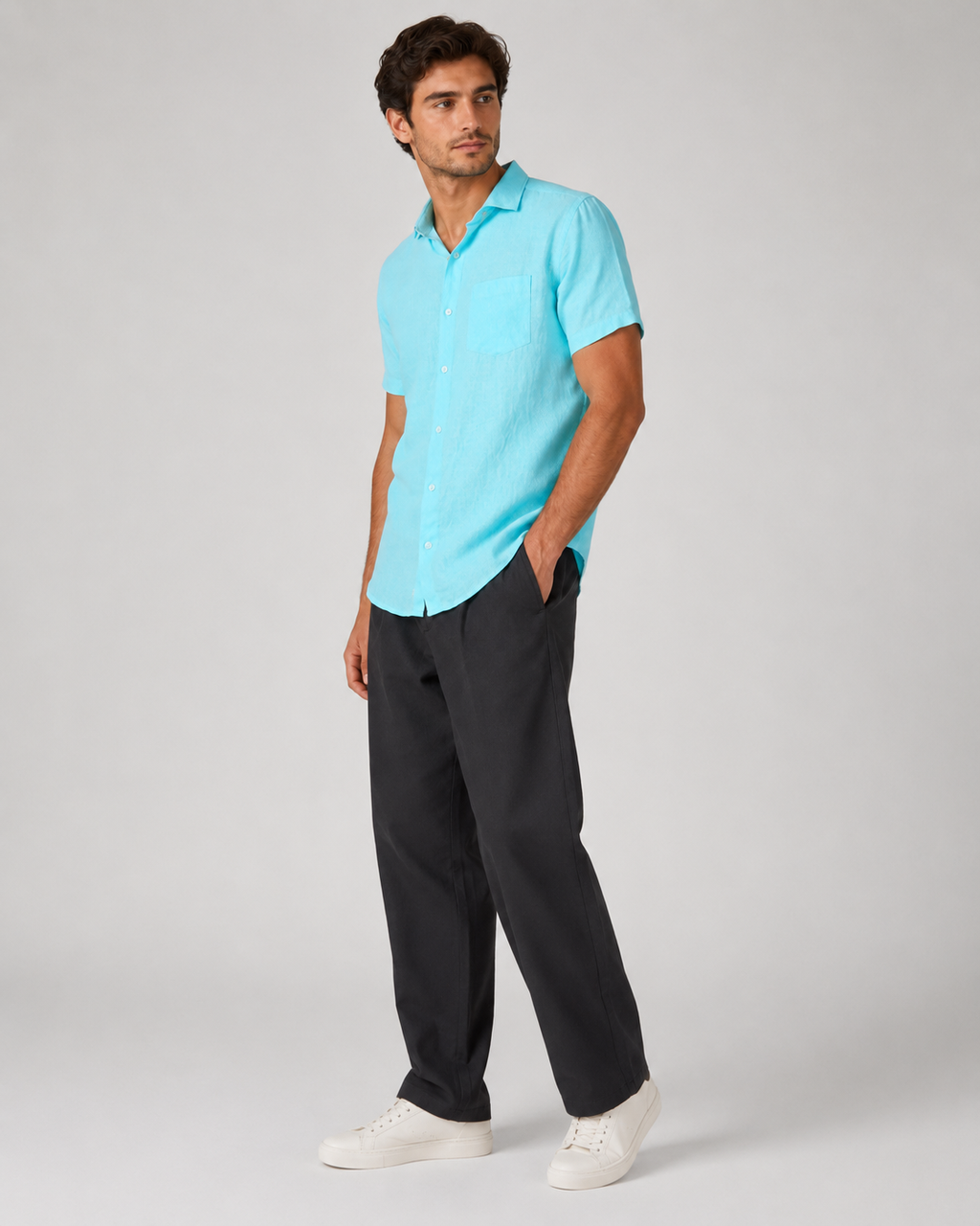 Pure Linen Shirt – Seafoam Mint
