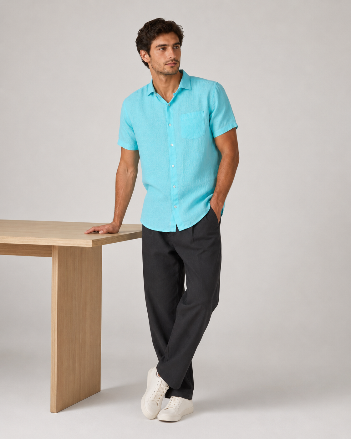 Pure Linen Shirt – Seafoam Mint