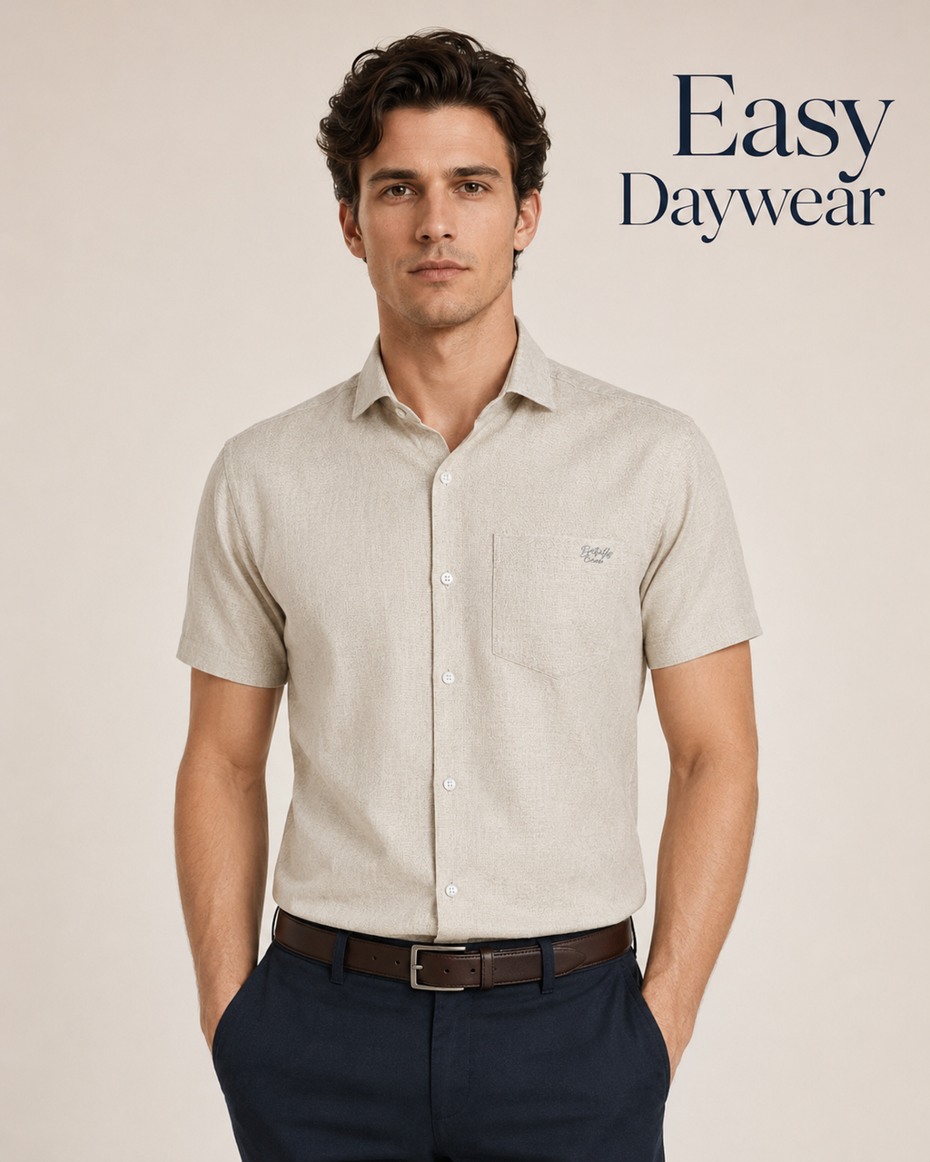 Sandstone Textured Cotton Shirt