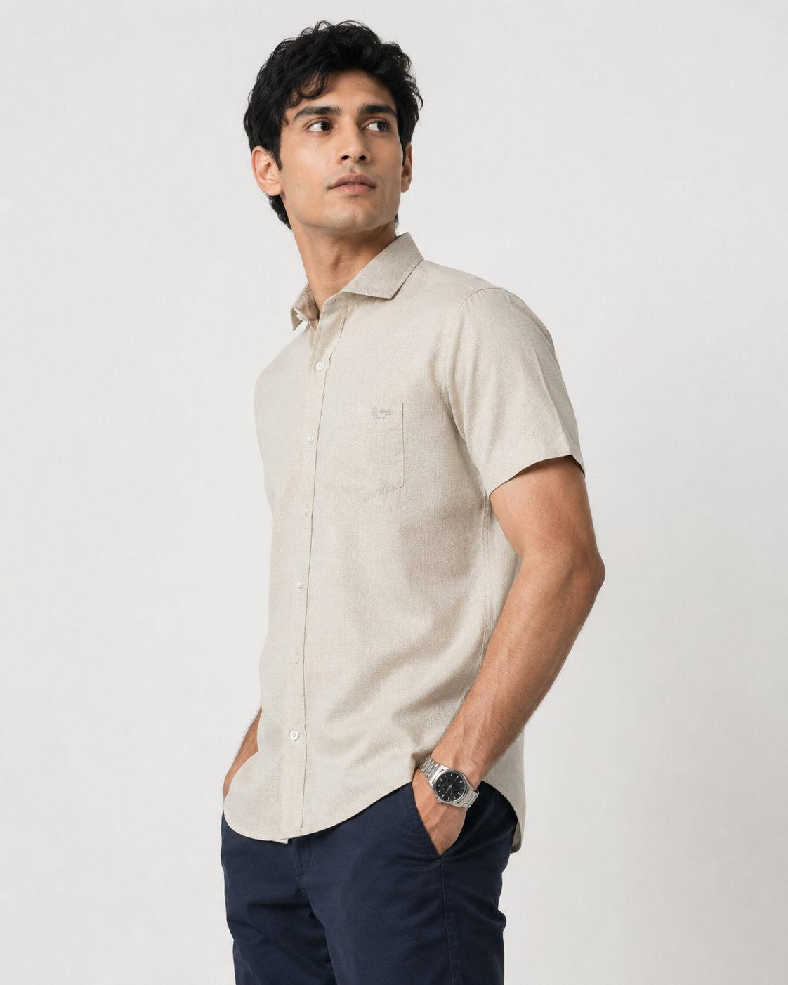 Sandstone Textured Cotton Shirt