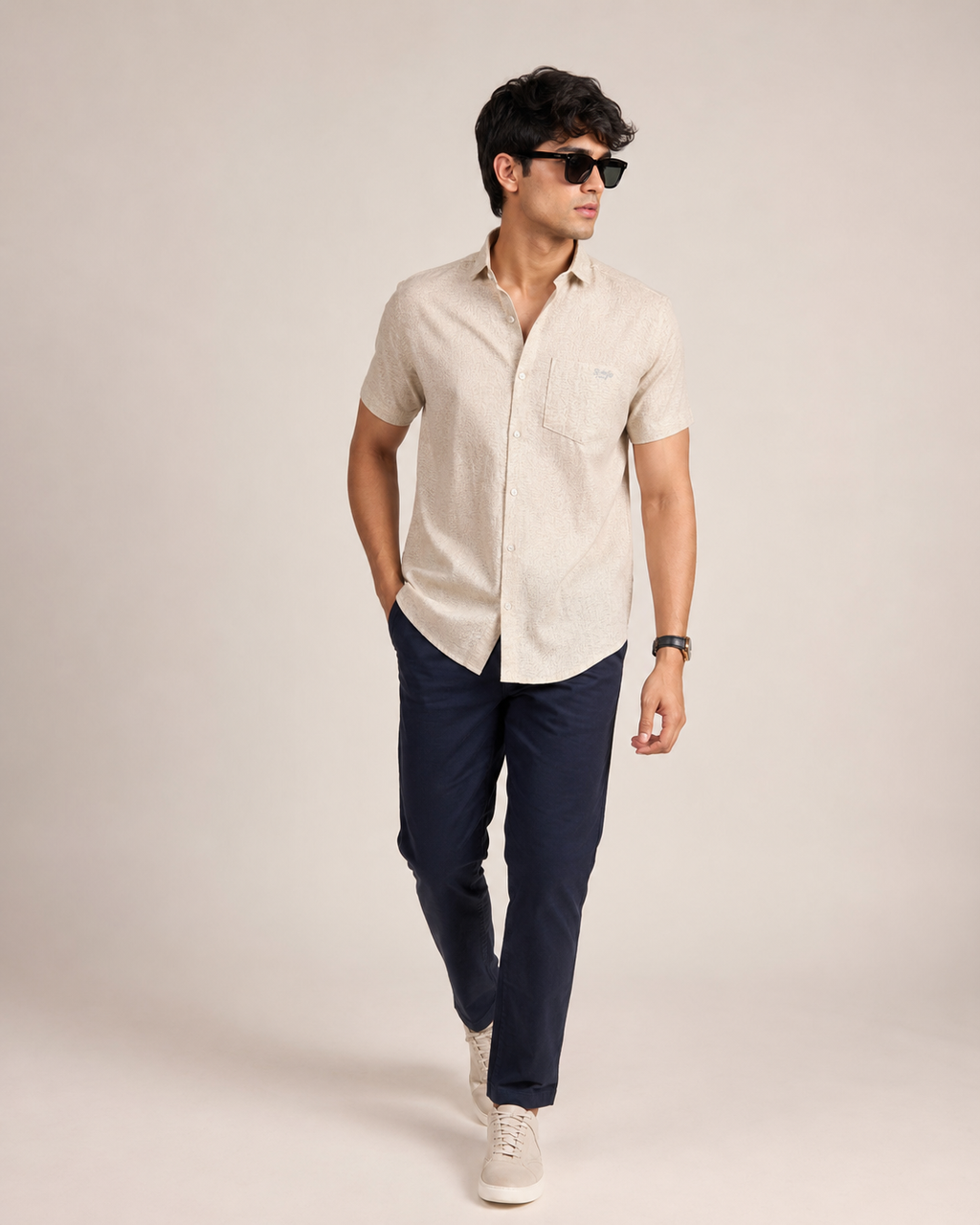 Sandstone Textured Cotton Shirt