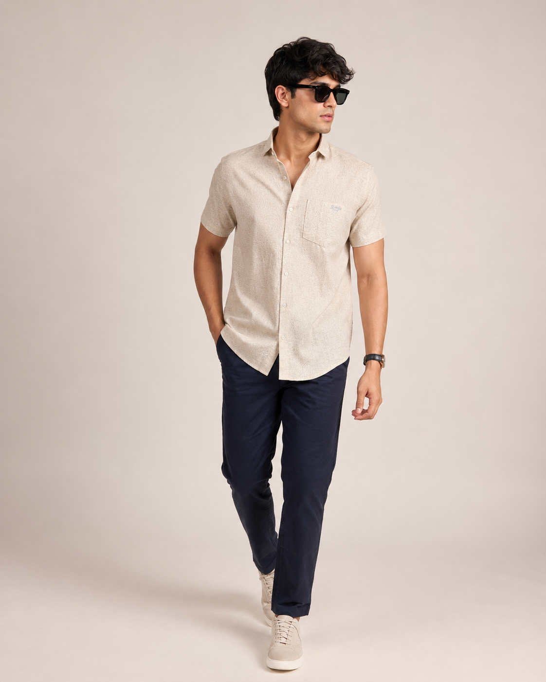 Sandstone Textured Cotton Shirt