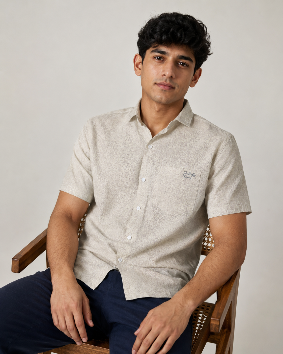 Sandstone Textured Cotton Shirt
