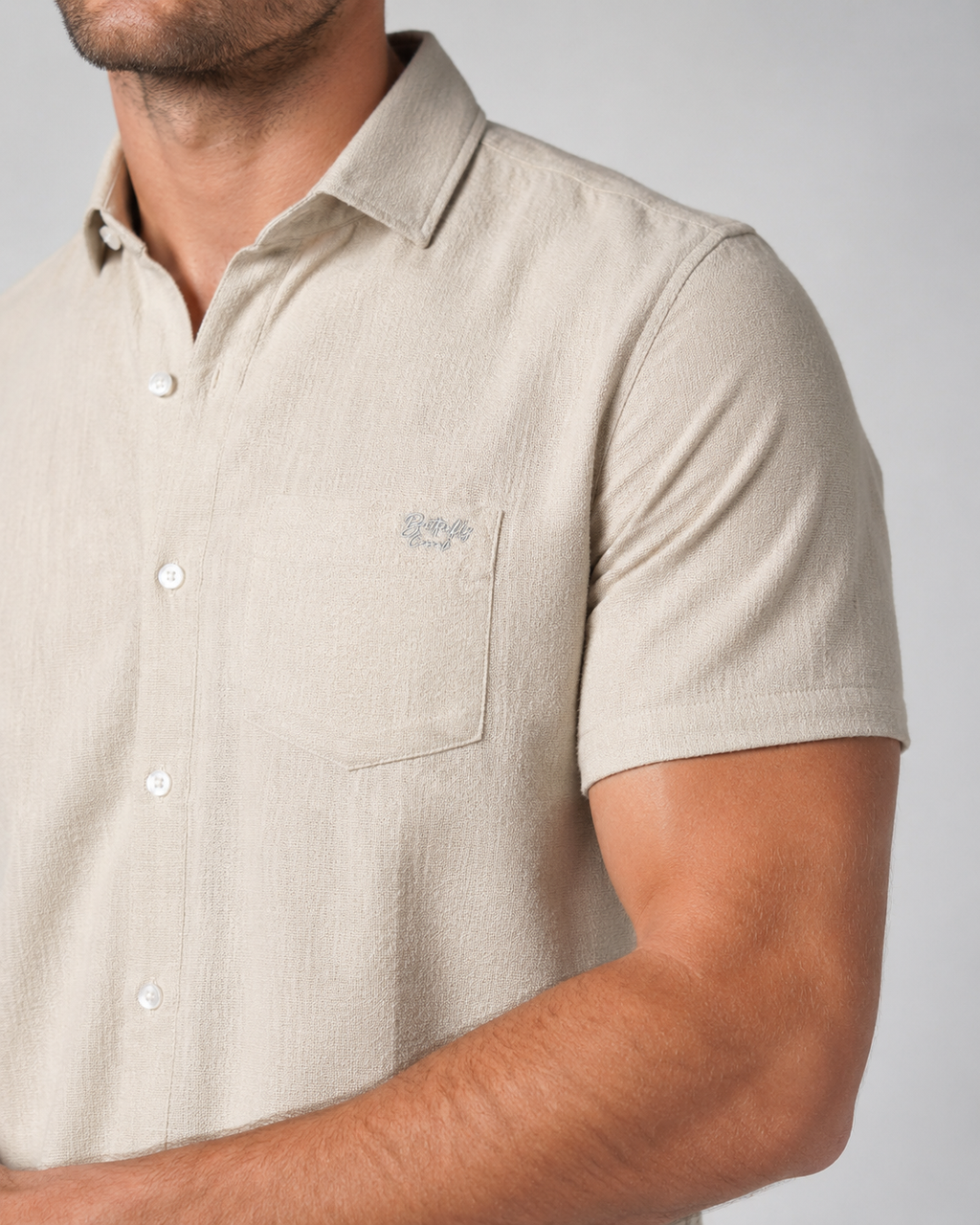 Sandstone Textured Cotton Shirt
