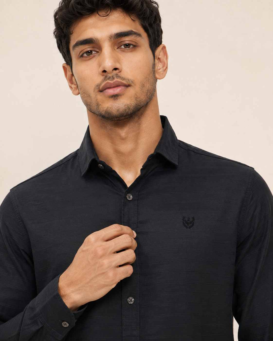 Black Horizon Cotton Shirt