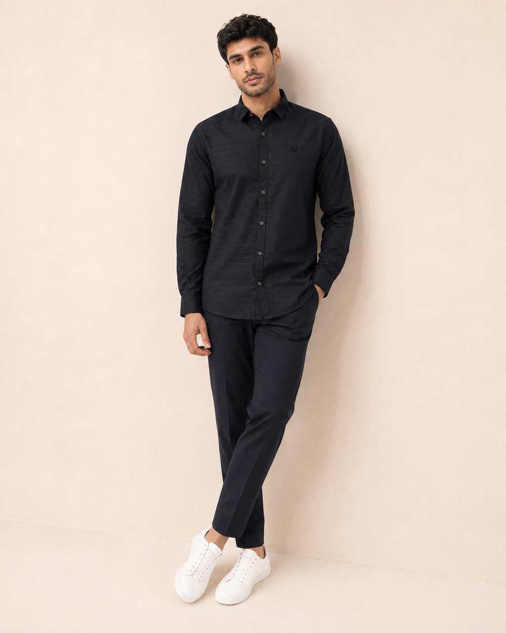 Black Horizon Cotton Shirt
