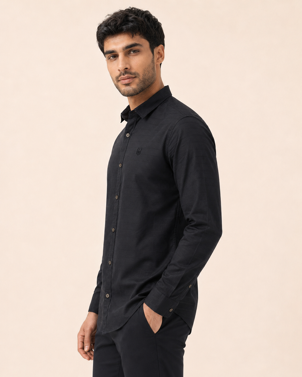 Black Horizon Cotton Shirt