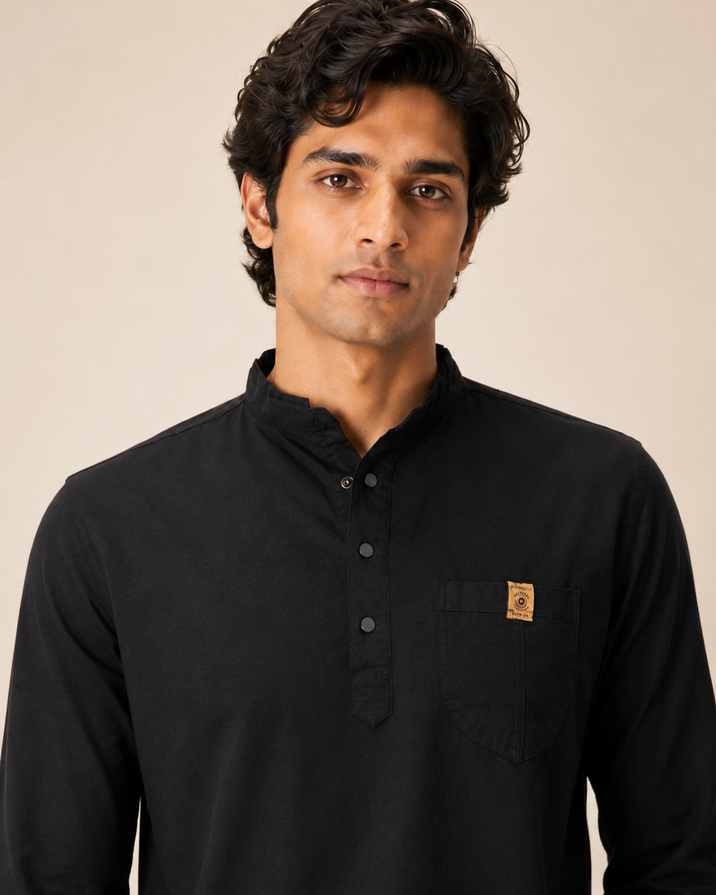 Onyx Crest Cotton Short Kurta