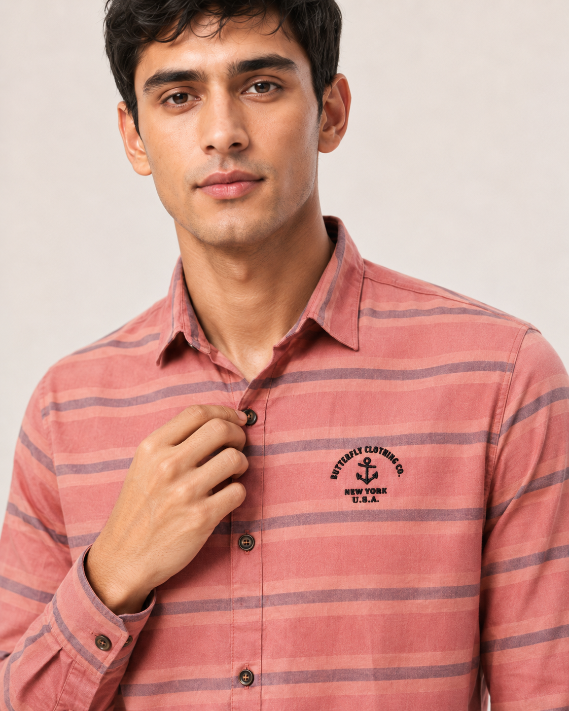Sunset Harbor Striped Shirt