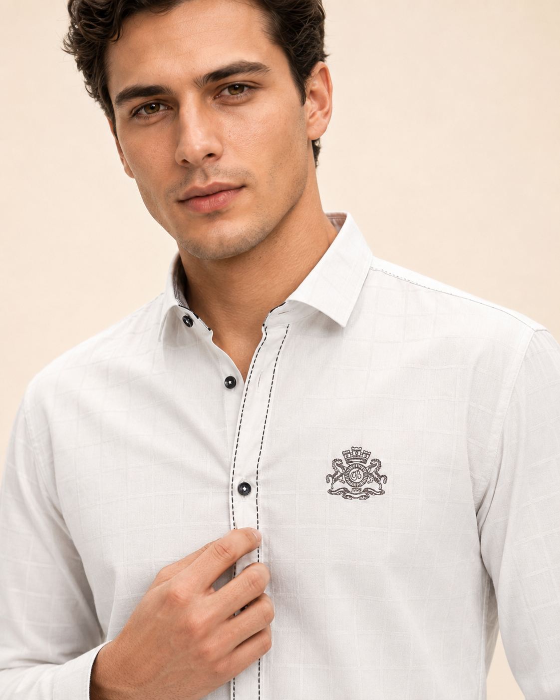Regal White Textured Shirt