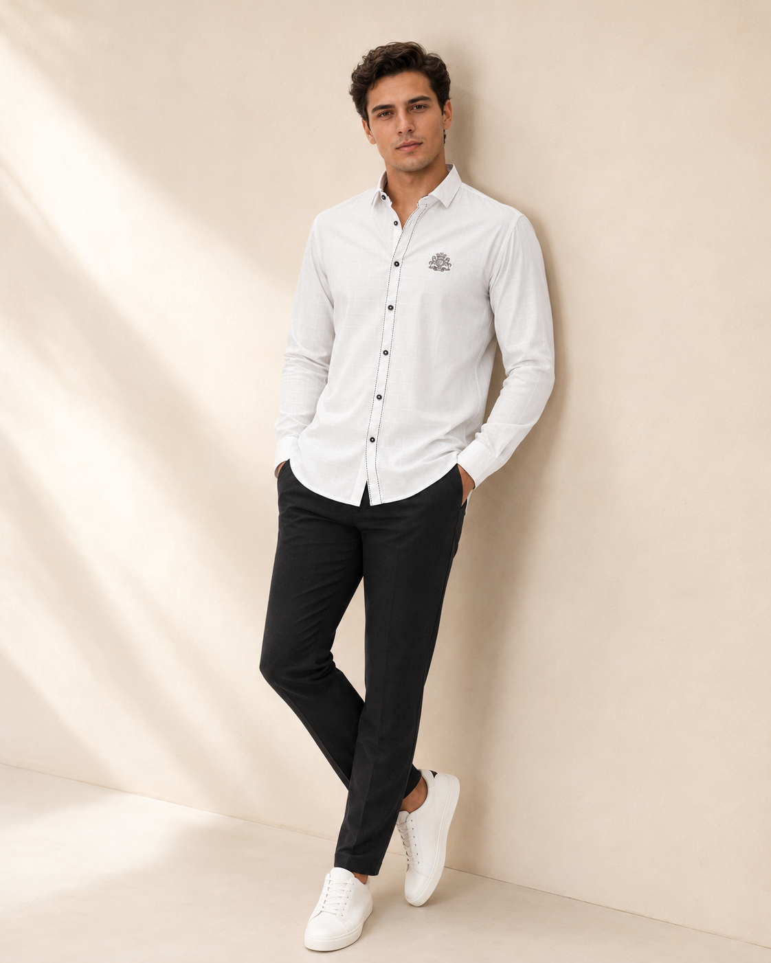 Regal White Textured Shirt