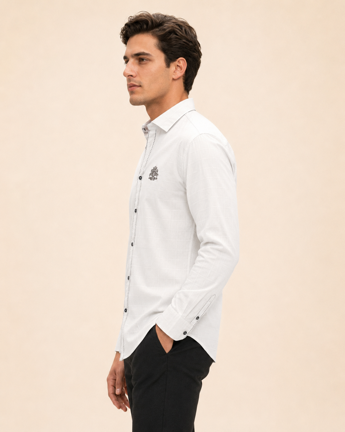 Regal White Textured Shirt