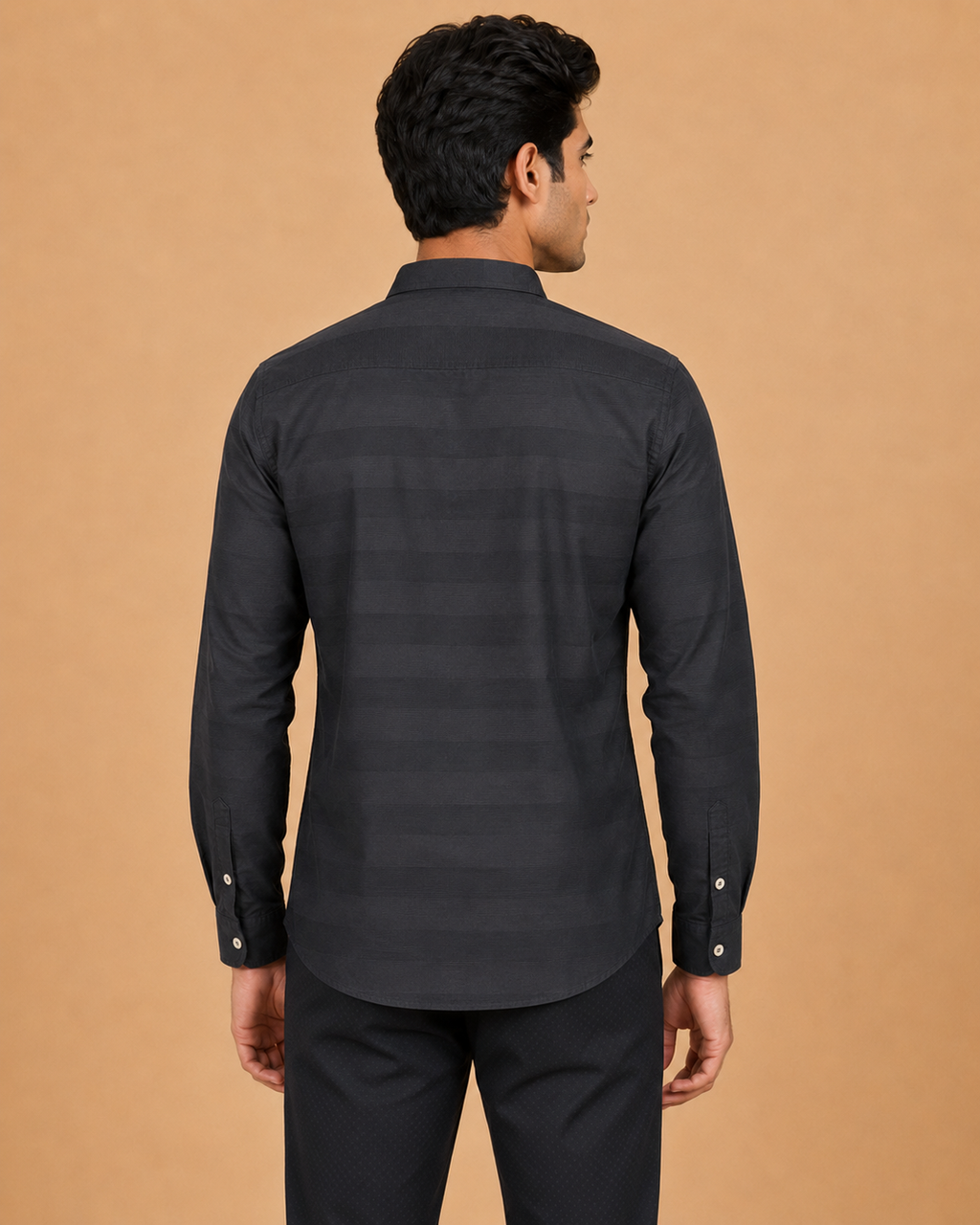Graphite Regent Textured Cotton Shirt