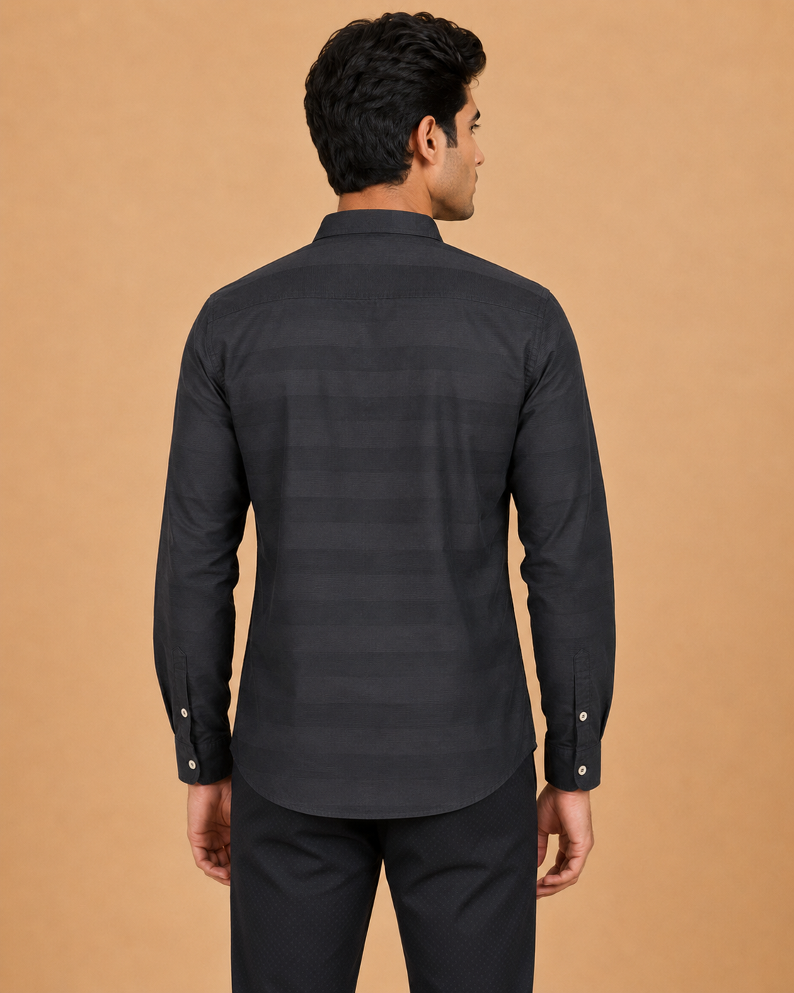 Graphite Regent Textured Cotton Shirt