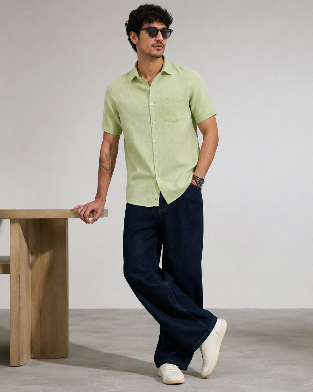 Pure Linen Shirt – Fresh Lime Green