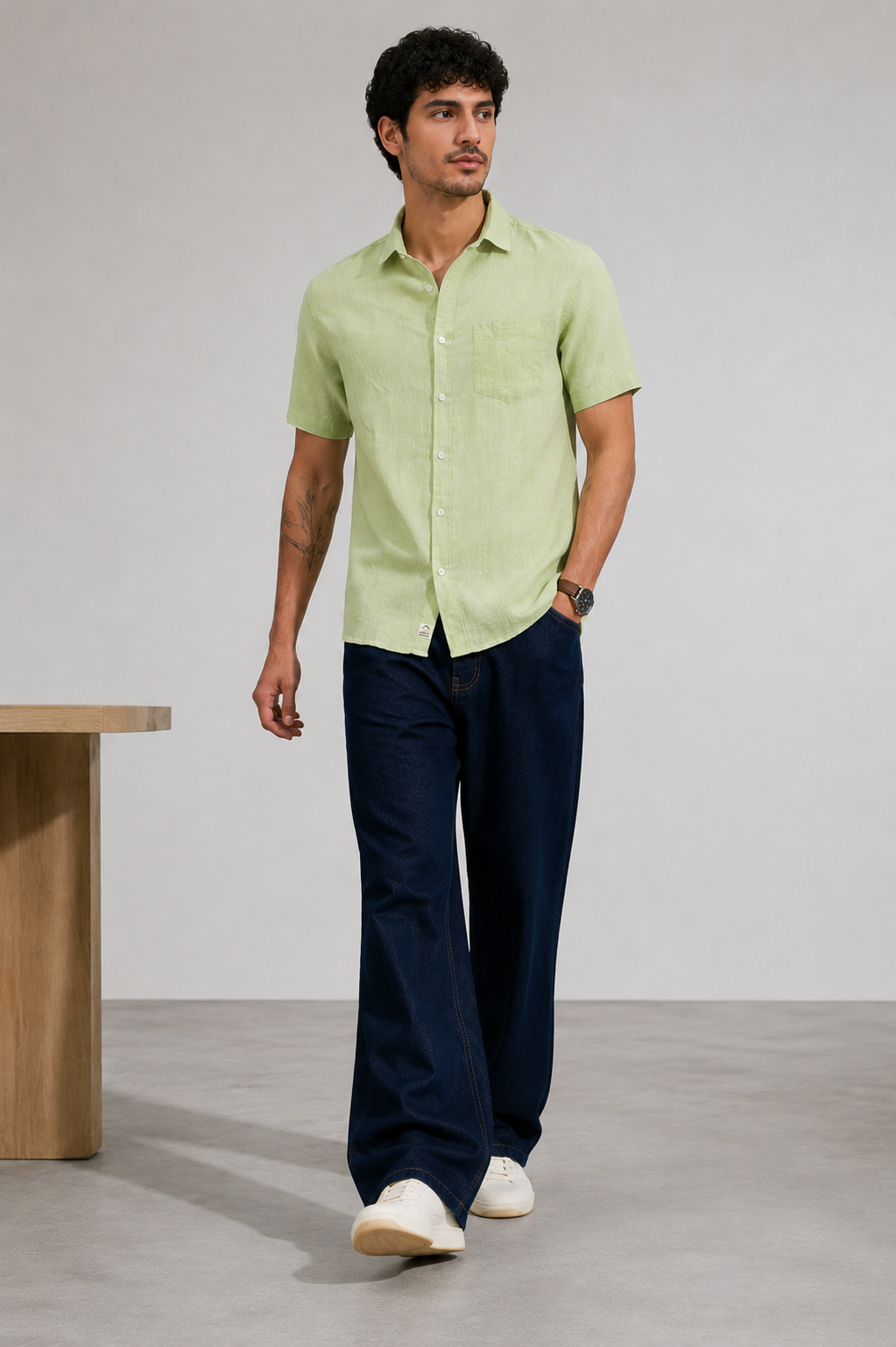 Pure Linen Shirt – Fresh Lime Green