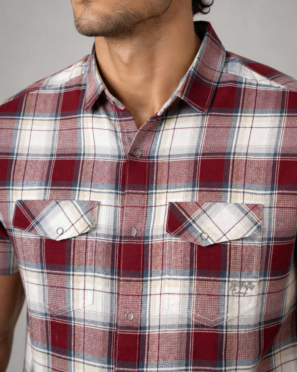 Red Plaid Cotton Shirt