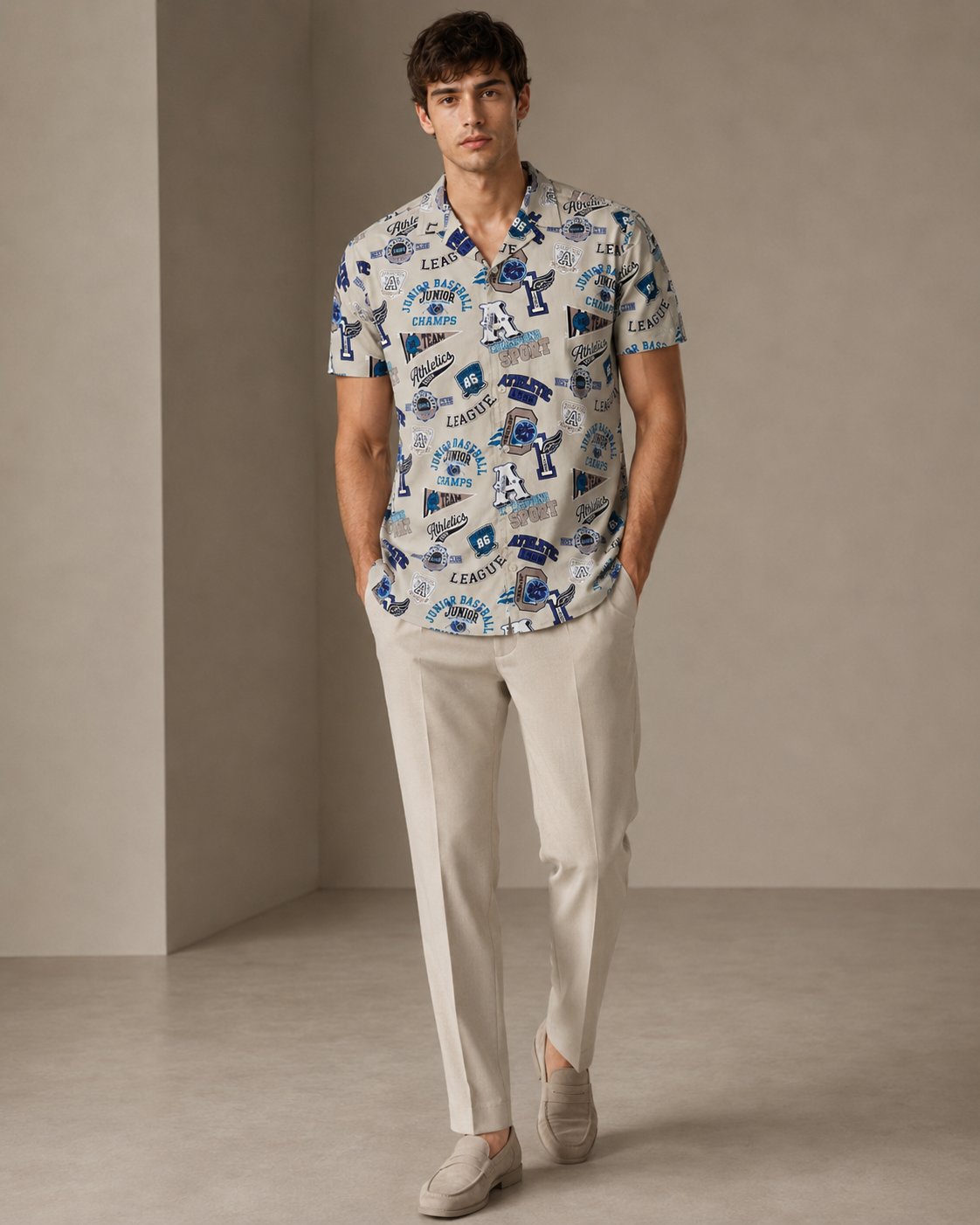 Athletic Graphic Printed Cord Set for Men – Casual Streetwear Co-ord
